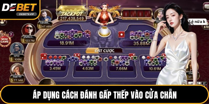 Áp dụng cách đánh gấp thếp vào cửa chẵn